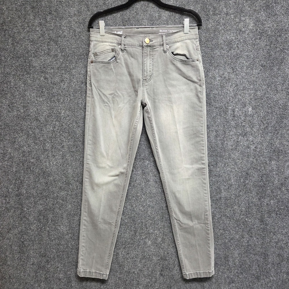 Mugsy Jeans Mens 31x28 Gray Beans Tapered Denim Tailored Slimming Preppy Casual